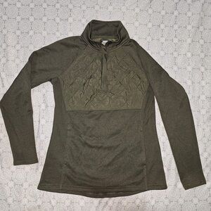 Avia Green Fitted Polo Sweatshirt with Ribbed Features